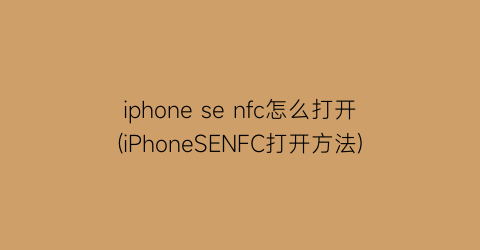 iphonesenfc怎么打开(iPhoneSENFC打开方法)